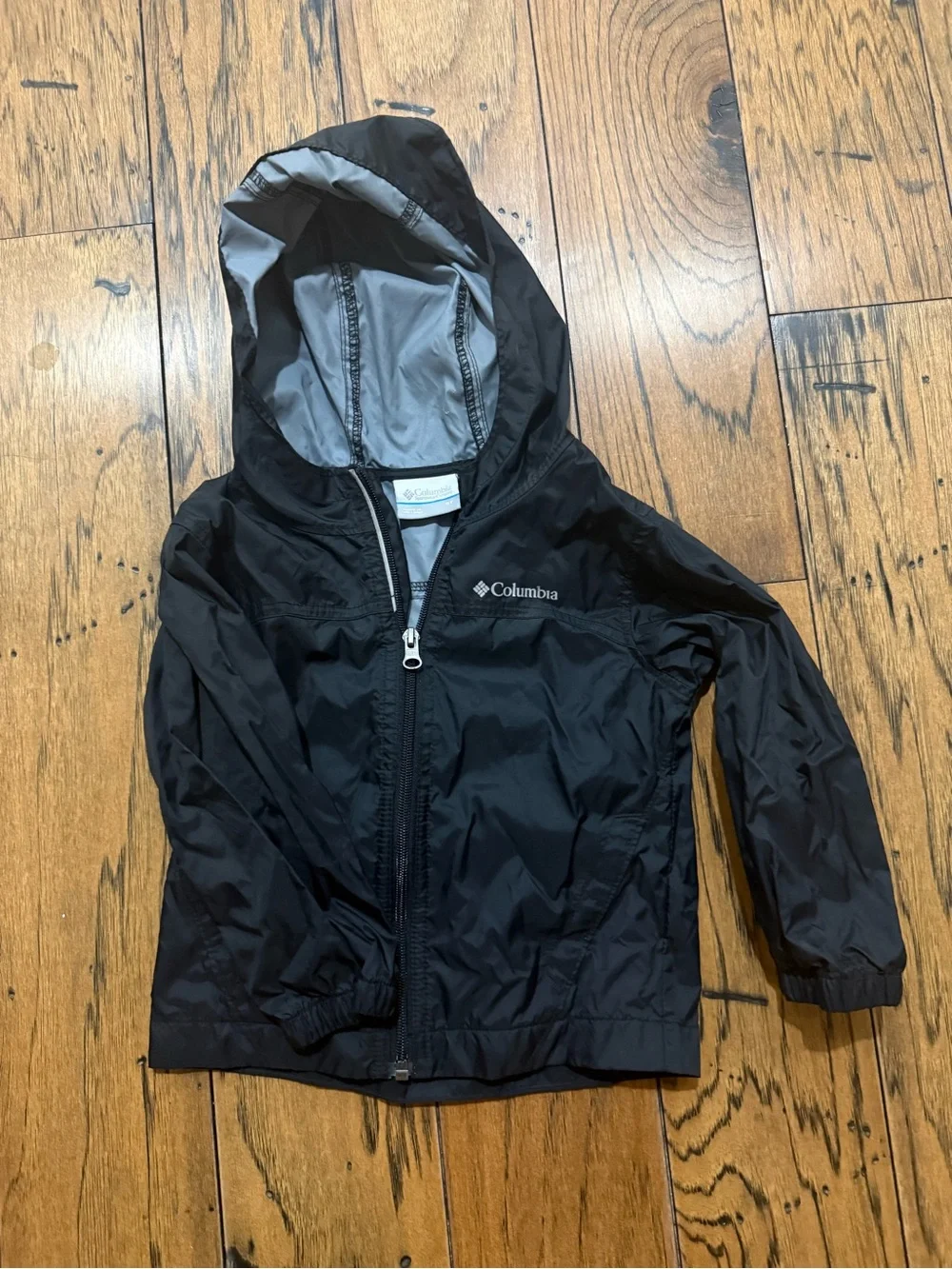 Columbia 3T Black Hooded Windbreaker Jacket